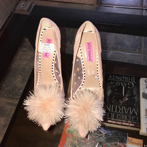 betsey johnson pom pom shoes